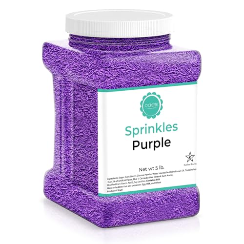Image of O'Creme Purple Sprinkles for Cake Decorating, 5 Pounds