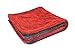Autofiber Dreadnought Jr. Microfiber Towel, Superior Absorbency for Drying Cars, Trucks, and SUVs, Double-Twist Pile, One-Pass Vehicle-Drying Towel - Pack of 1, Red/Gray (16 inch x 16 inch)