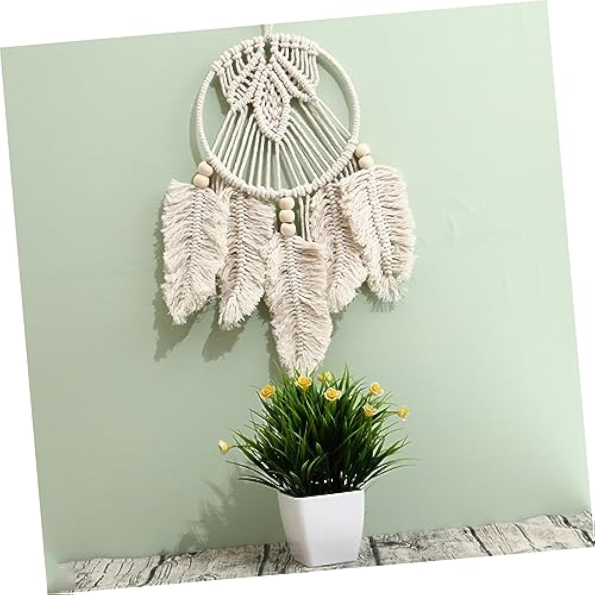 Leaf Catcher Wall Hanging Decor Handwoven Pendant