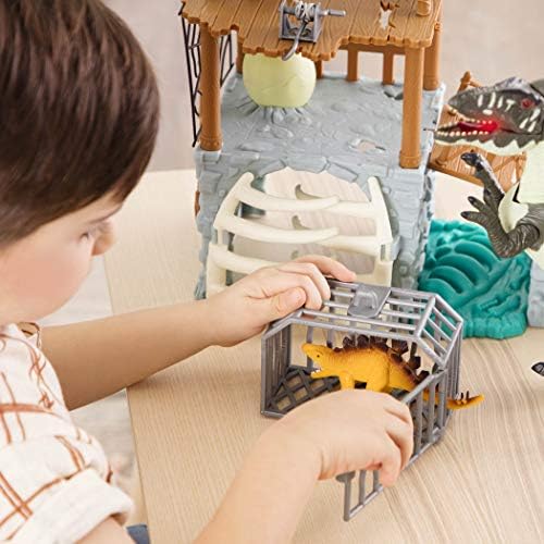 Terra by Battat CF2010Z Jungle Expedition Big Playset Electronic Acrocanthosaurus & Helicopter with 2 Surprise Dinosaur Toys for Kids Age 3+ (13 Pc)