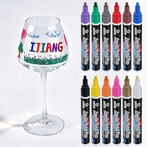IJIANG Acrylic Paint Pens Markers - 12 Pack Set