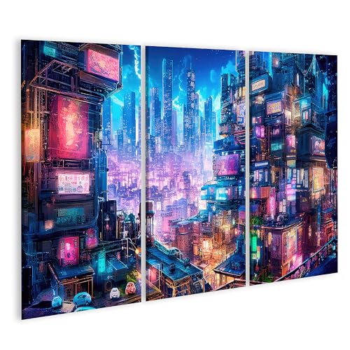 Peinture numérique Cyberpunk ville poster mural haute définition