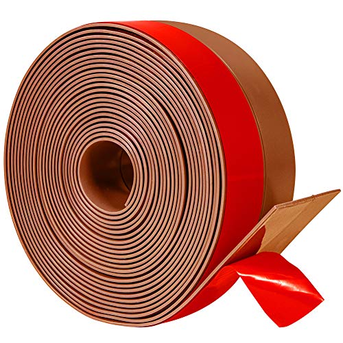 TORRAMI Wide Silicone Weather Stripping 3 inch Width 20 Feet Length, Draft Stopper Seal for Barn and Garage Door Under Bottom,Top, Sides, Brown