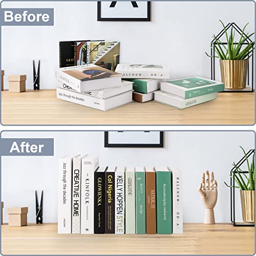 Acrylic Bookends 2 Pieces, Vfine Clear Bookends For Shelves Decor Heavy Duty Book Ends And Desktop Organizer, Book Stopper For Home Office School Supplies, 7.28 * 4.7 * 4.7 Inch #TOP2