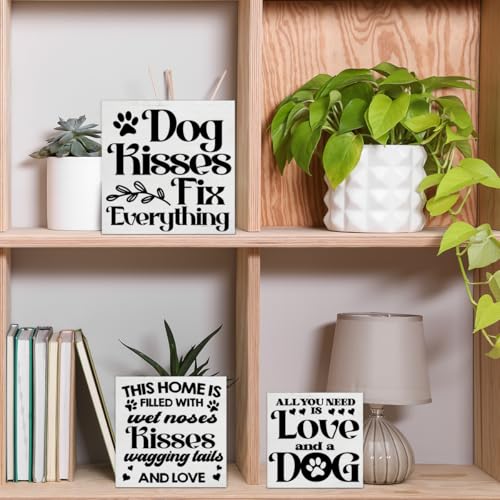 3-Pcs-Dogs-Wood-Signs-Decor-Dog-Lover-Wood-Block-Signs-Farmhouse-Dog-Themed-Wooden-Box-Signs-Decorations-for-Home-Tiered-Tray-Desk-Table-Shelf 3 Pcs Dogs Wood Signs Decor Dog Lover Wood Block Signs Farmhouse Dog Themed Wooden Box Signs Decorations for Home Tiered Tray Desk Table Shelf