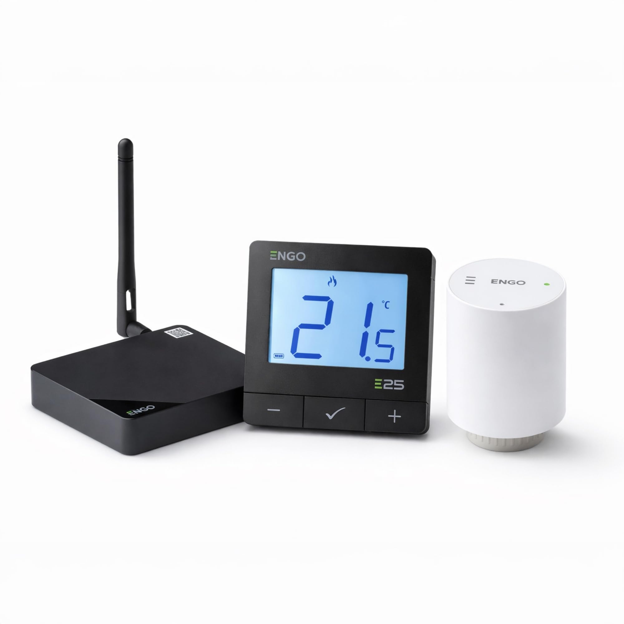 ENGO E25 zestaw startowy inteligentny termostat Zigbee bezprzewodowy termostat pokojowy z inteligentnym zaworem grzejnika i bramą, sterowany aplikacją system grzewczy do grzejników, inteligentne