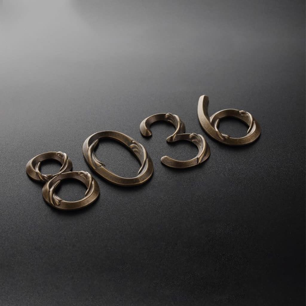 Números de casa, números de puerta de entrada, número de casa con patrón desgastado de latón del 0 al 9, número de metal for habitación de hotel con dirección exterior, 1 pieza(2)