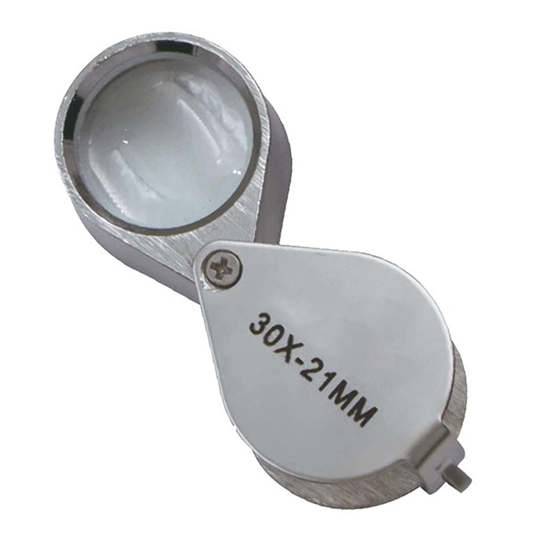 2 szt. 30X w całości z metalu mini lupa składana kieszonkowa lupa z lupą z metalową obrotową osłoną ochronną do biżuterii, czytania, hobby, nauki, złotej lupy