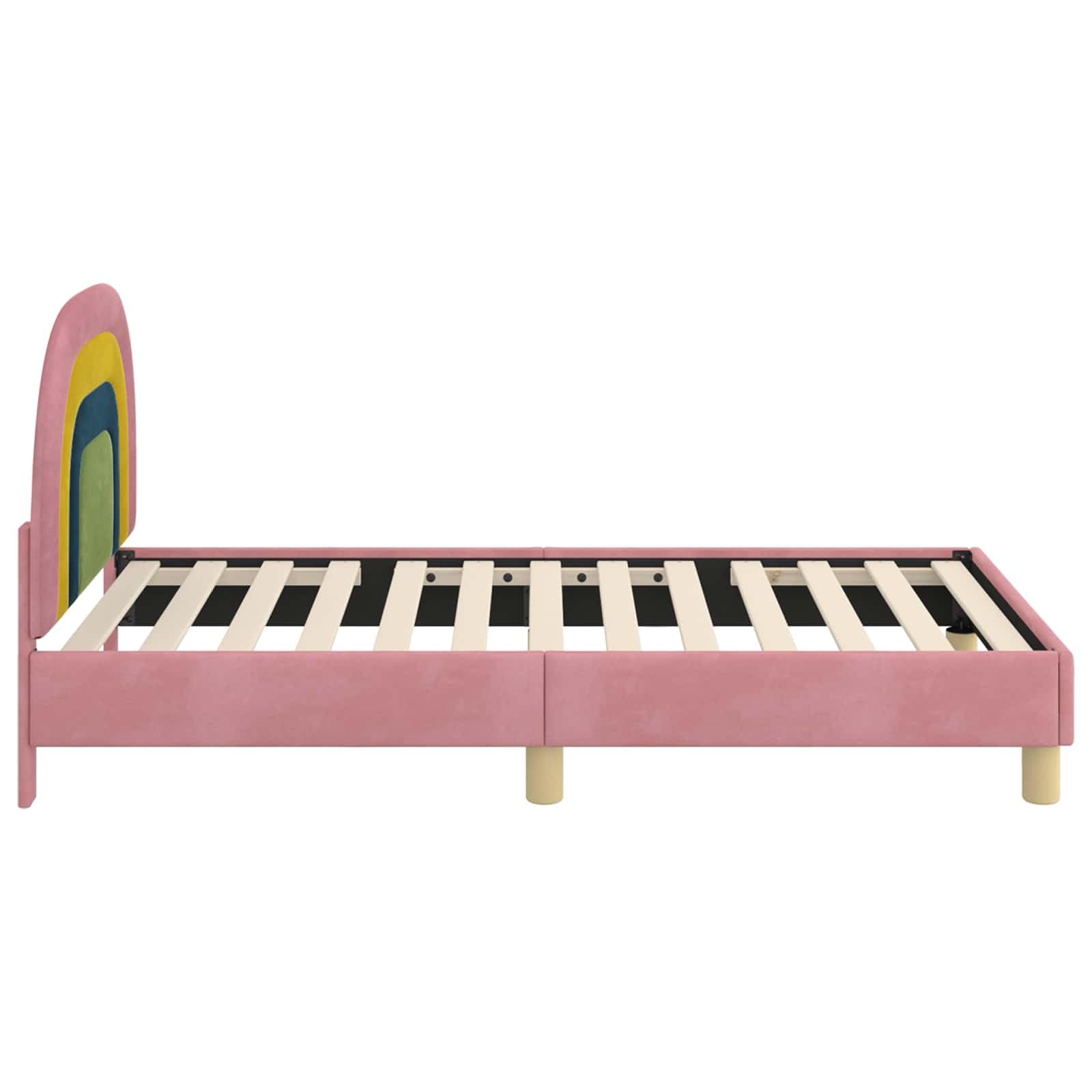 vidaXL Cadre de lit pour Enfants avec tête de lit Rose 80 x 160 cm, Cadre de lit Moderne, tête de lit Chic, Meubles durables, Design stylé, Gain de Place, Style Fonctionnel