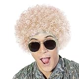 FREE BEAUTY Fluffy Afro Synthetic Clown Wig for Men Women Cosplay Anime Party Christmas Halloween Fancy Funny Wigs (Blonde)