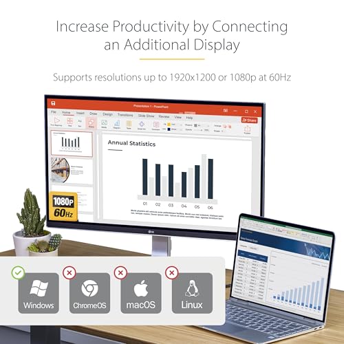 image for StarTech.com USB 3.0 to HDMI Adapter, USB to HDMI Monitor Converter fo