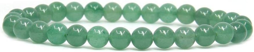 Natural Green Aventurine Gemstone 6mm Round Beads Stretch Bracelet 7" Unisex