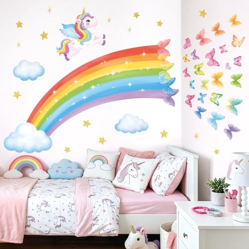 Adhesivos de Pared DECOWALL Arcoiris Unicornio para Niños miniatura 2