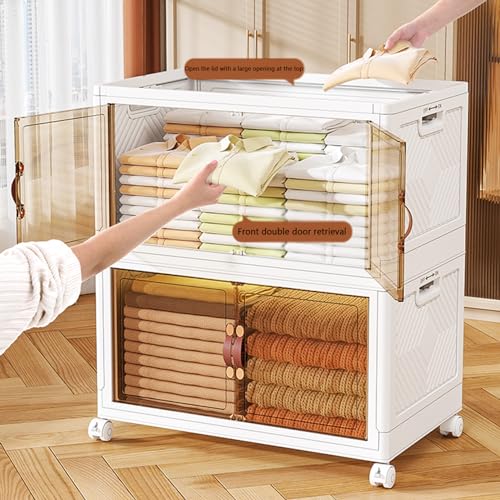 Boîte de rangement pliable avec couvercle et armoire double porte - 7
