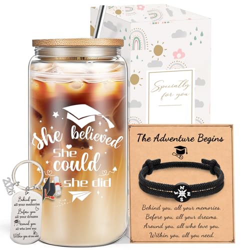 DHQH Graduation Gift Set: Glass Cup & Bracelet - 29% Off