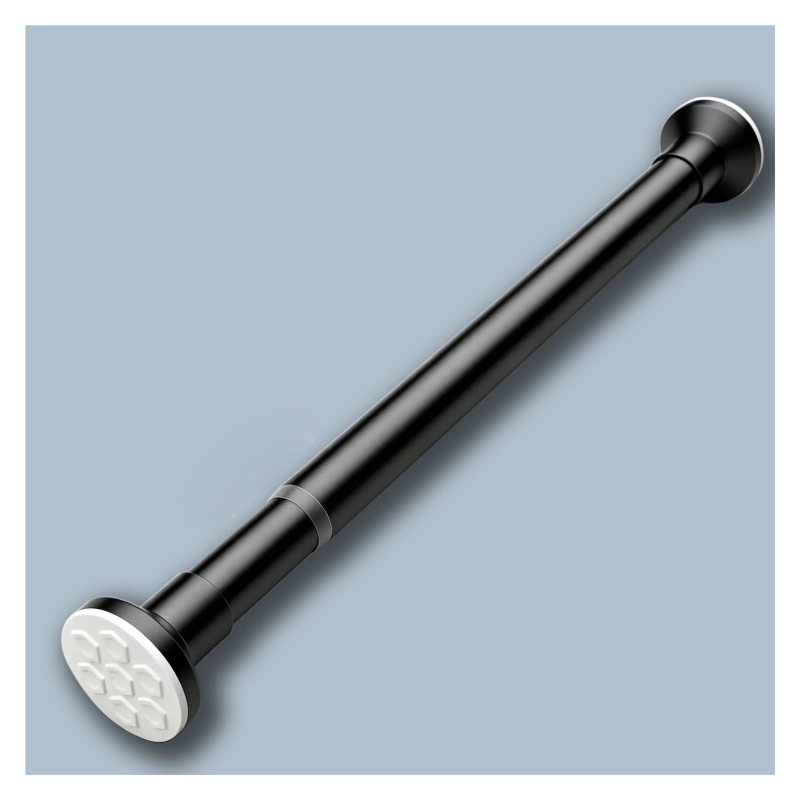 No Drill Wardrobe Rod, Carbon Steel Closet Rods with Anti-Slip Pads, Extendable & Adjustable Garment Bar for Cloakroom/Bathroom/Hanging Curtain(Black,70-120cm(27.6-47.2in))