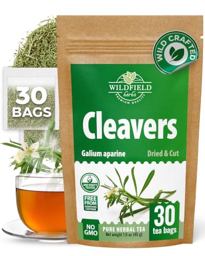 Image of 30 Bags Cleavers Herbal Tea (Galium Aparine) - 1.5g Tea Bag 30 Count Dried Cleavers Herb Tea