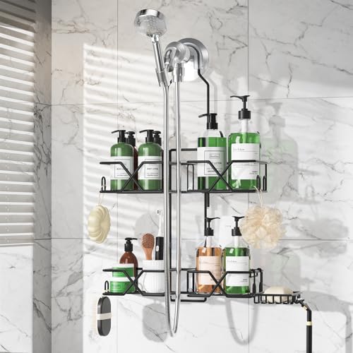 Sewulidon Stainless Steel Hanging Shower Caddy for Handheld Shower Heads,Adjustable Height Extra...