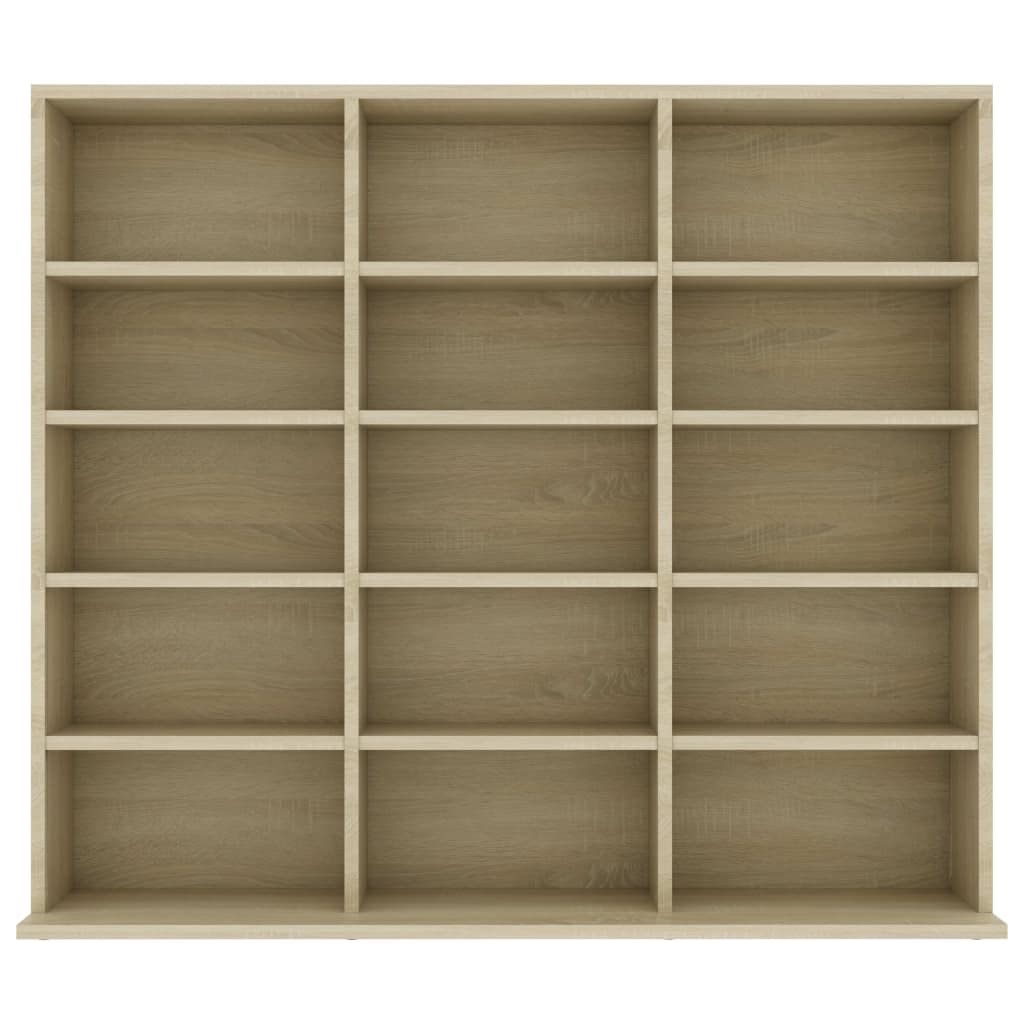 Myheimly CD-Regal DVD Bluray Medienregal Medienschrank Aufbewahrung Standregal Regalwand Bücherregal Sonoma-Eiche 102x23x89,5 cm Holzwerkstoff