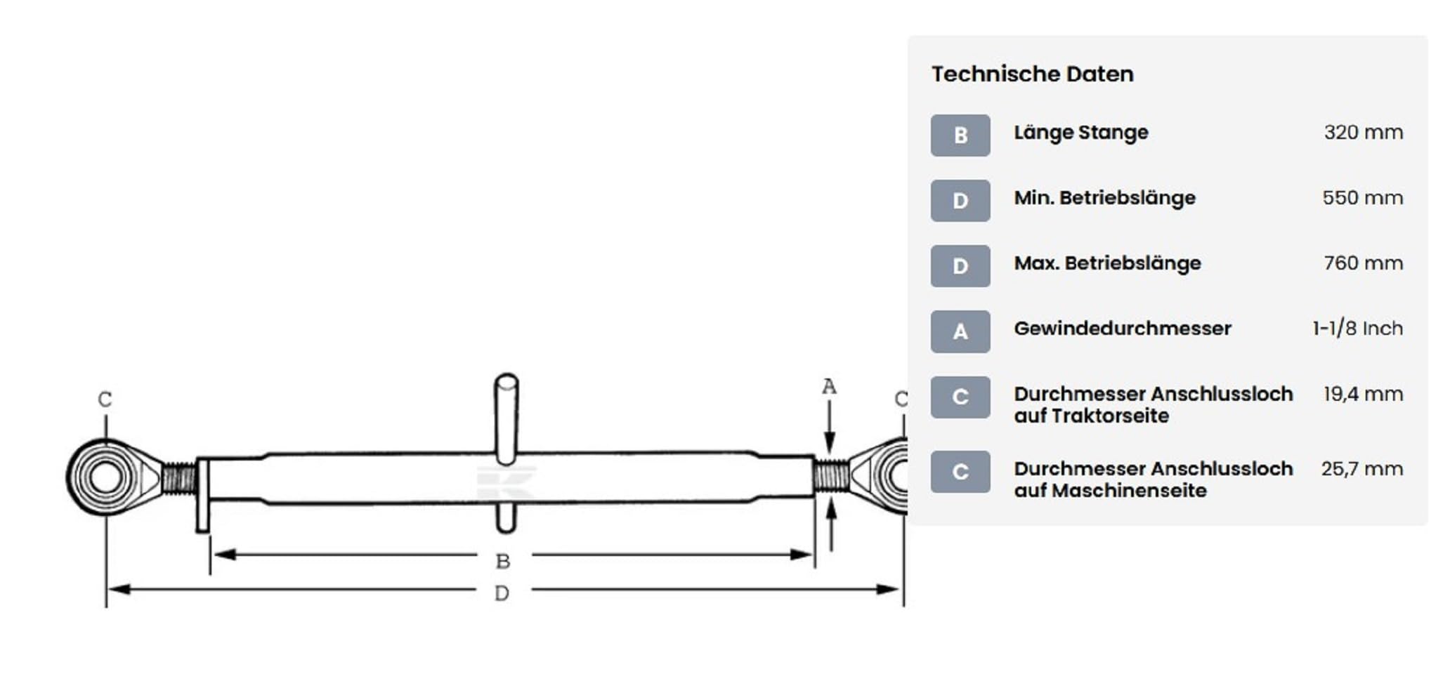 Terzo Punto Meccanico Per Trattori John Deere - Acciaio C40, Regolabile - Foto 7