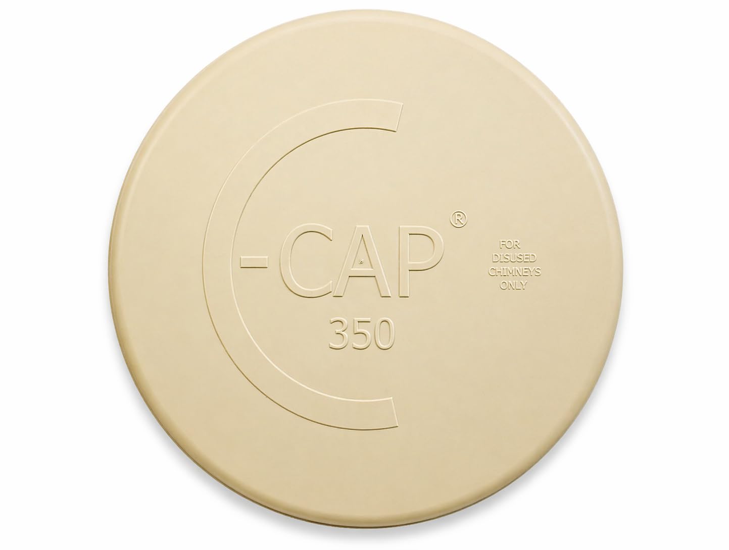 C-Cap Chimney Cowl 350mm – Buff Chimney Cap for Disused Flues – Fits Large Pots up to 330mm – Rain, Bird & Debris Protection – Easy Push-Fit Ventilated Cover