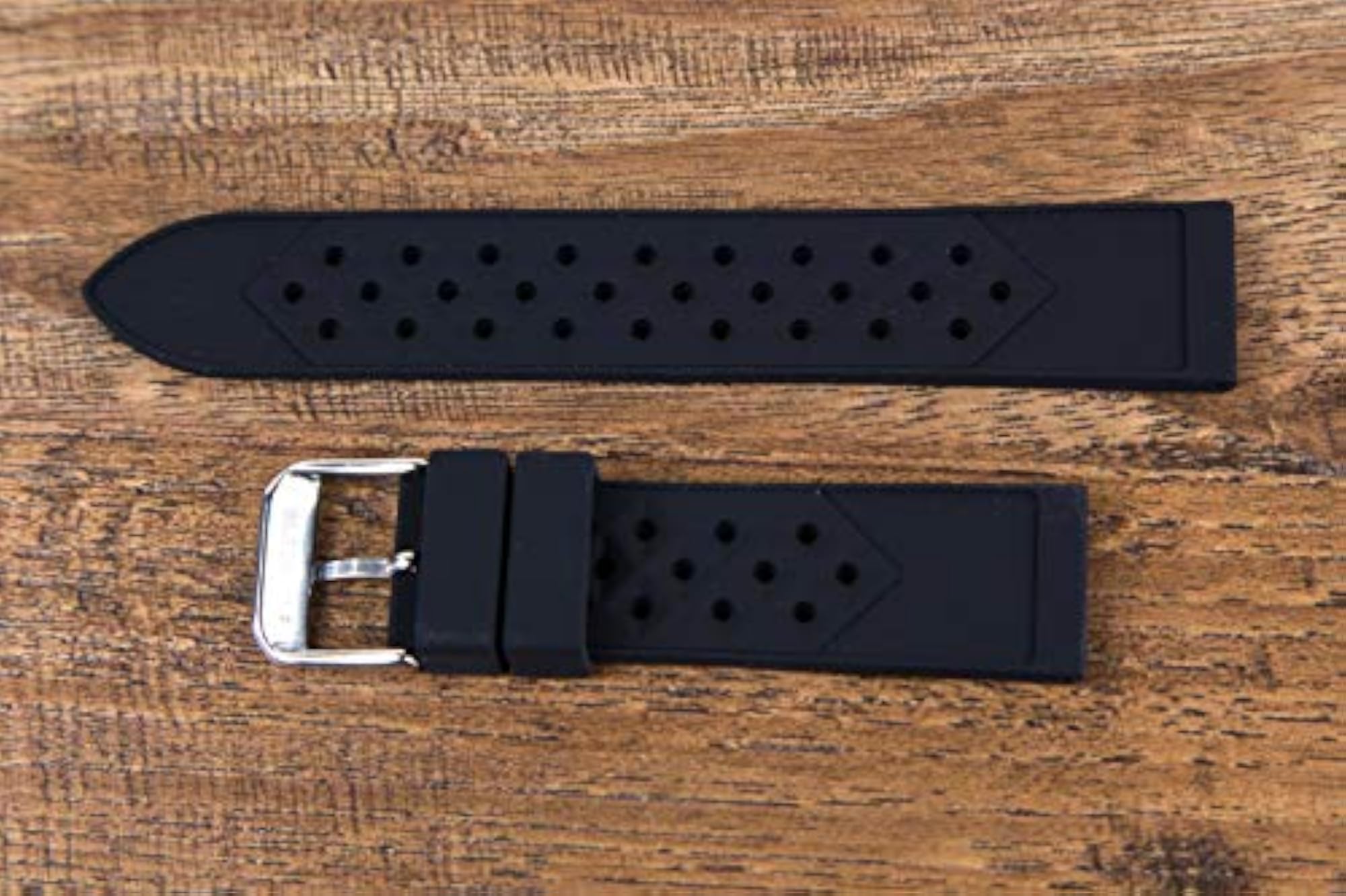 Silicone Rubber Diver Watch Band Strap, 18mm to 24mm