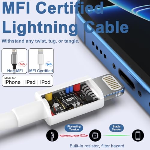 iPhone Charger Fast Charge for iPhone 14 13, 2Pack 20W Fast Apple Charger with 2M/6FT Cable MFi Certified Fast Phone Charging USB C To Lightning Cable for iPhone 14 13 12 11 Pro Max XS XR X SE 8, iPad - Image 2