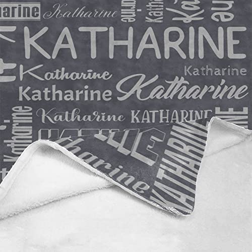 Personalized Blanket for Kids Adults Personalized Name Blanket Custom Blanket with Name Personalized Gifts for Christmas Birthday Valentines Day Mothers Fathers Day (Dark Gray, 50"x60")