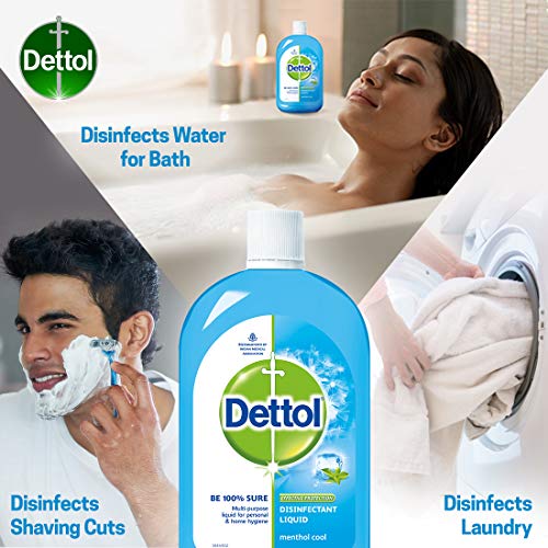 Image of Dettol Original Germ Protection Handwash Liquid Soap Refill, 1500ml & Liquid Disinfectant for Multi-Purpose Germ Protection, Menthol Cool, 500 ml