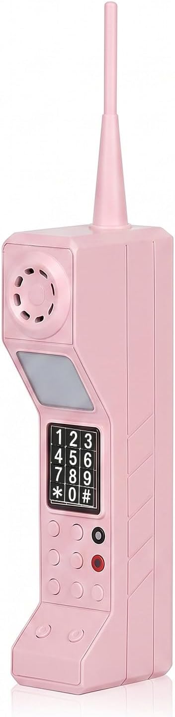 90s Phone Prop, Portable Vintage Brick Fake Phone, Pink