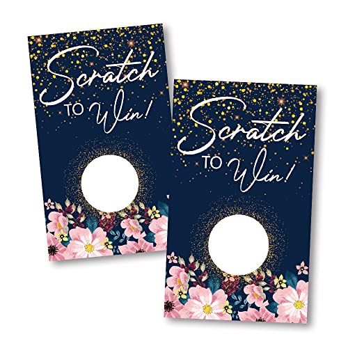 50 Blank Gift Certificate Scratch to Win Scratch Off Cards for Holiday, Christmas, Small Business, Birthday, Spa Beauty Makeup Hair Salon, Wedding Bridal, Baby Shower Favors Games (DLM037)