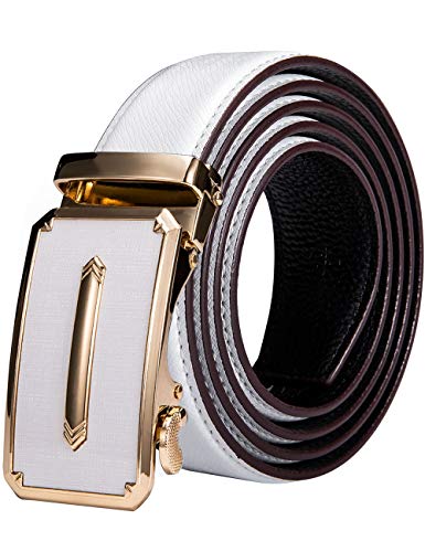 Image of Dubulle Designer Men's Belts, Ratchet Leather Sliding Buckle Dress Belt