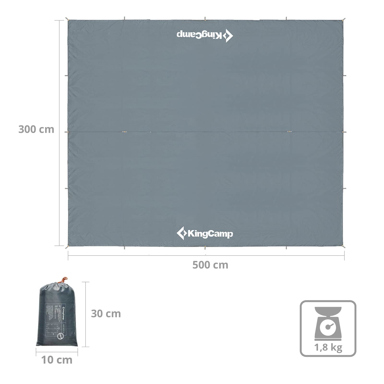 KingCamp Camping Tarp Bowman Sonnensegel Bus Zelt Wind Schutz Plane Dach UV 50+