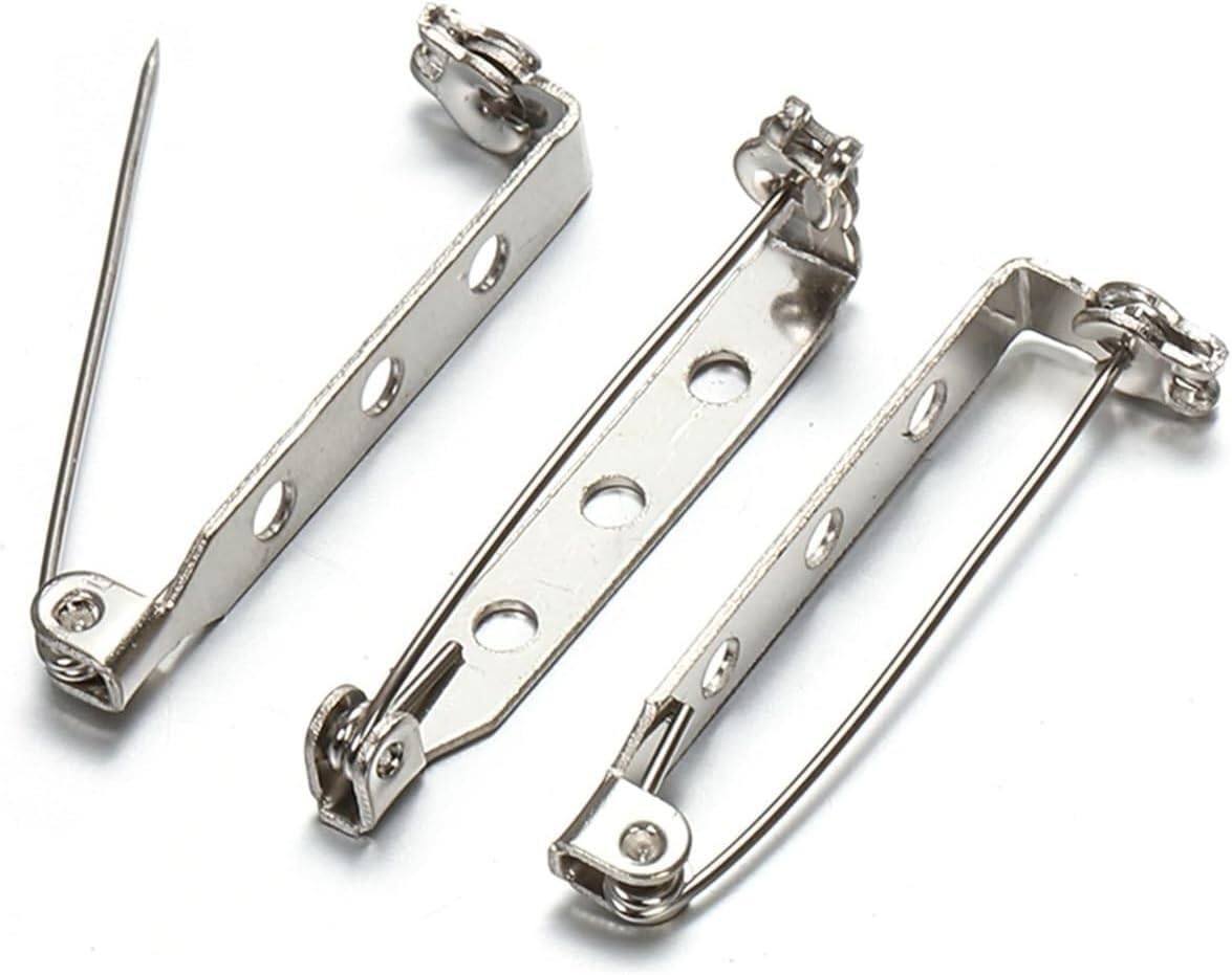 Zapięcia do broszek, 50Pcs Metal Brooch Lock Catch Holder for Jewelry Making DIY(25 mm)