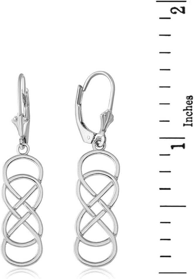 925 Sterling Silver Double Infinity Symbol Dangle Earrings
