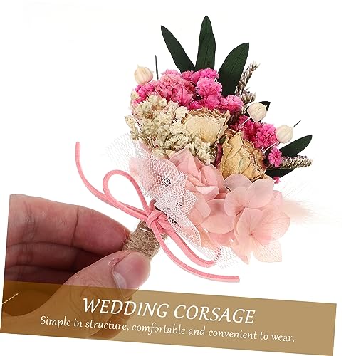 Corsage floral artificial Holibanna para boda miniatura 4