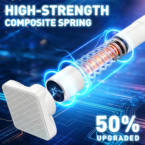 Image of SUNALLY Room Divider Tension Curtain Rod, No Drilling Room Separator for Space Partition, 4-10ft(H) 32-100inch(W) Adjustable Heavy Duty Temporary Wall Divider Floor to Ceiling Tension Rod, White