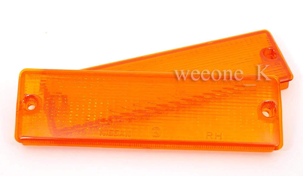 Amber Front Bumper Light Lens – For Nissan D21 Frontier Pickup 1987-1995 (Set Of 2, Orange)