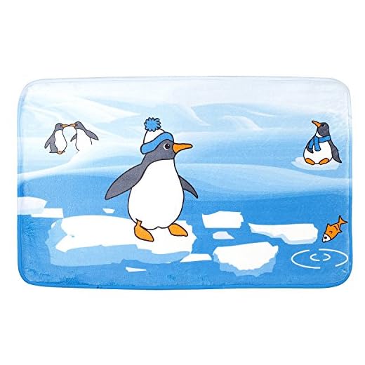 Tatkraft Penguins - Esterilla de Microfibra (50 x 80 cm), Color Azul y Blanco