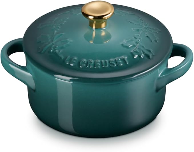 Le Creuset Stoneware Holly Collection Mini Round Cocotte