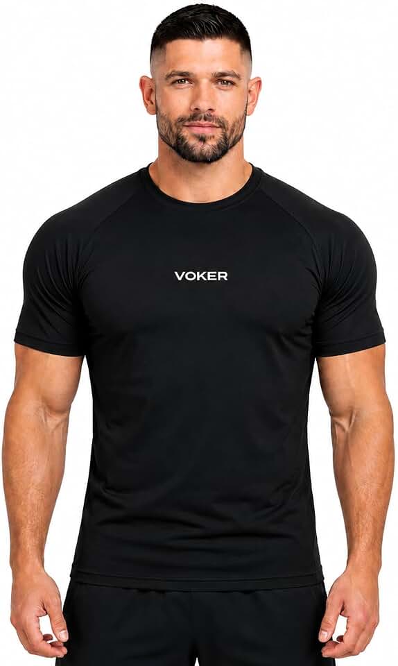 Camiseta Masculina Raglan Voker Dry Fit Proteção UV Tecido Respirável e Secagem Rápida para Treino