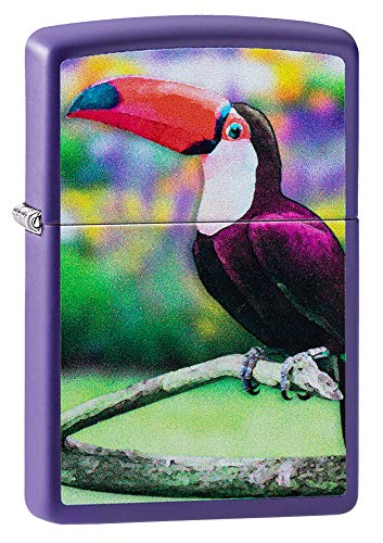 Zippo Toucan Design Purple Matte Pocket Lighter