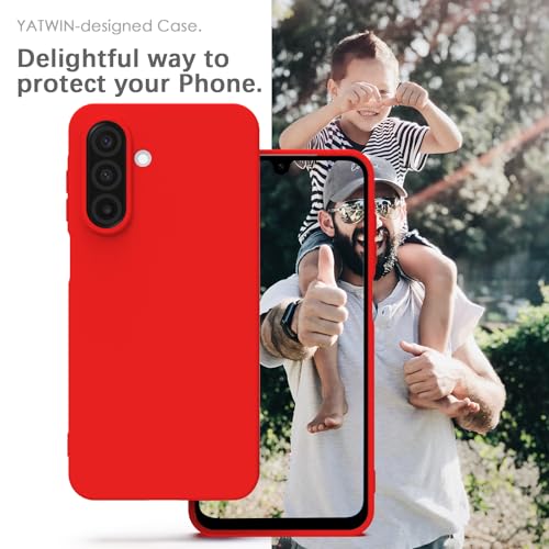 Image of YATWIN Silicone Case for Samsung Galaxy A17 4g /5g, Soft-Touch, Shockproof, DustProof, Antiskid Phone Cover for Samsung Galaxy A17 4g /5g - Red
