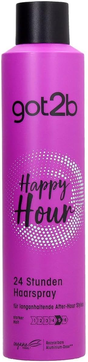 Schwarzkopf Happy Hour 24 Hour Hold Hairspray, 300ml Packaging may vary