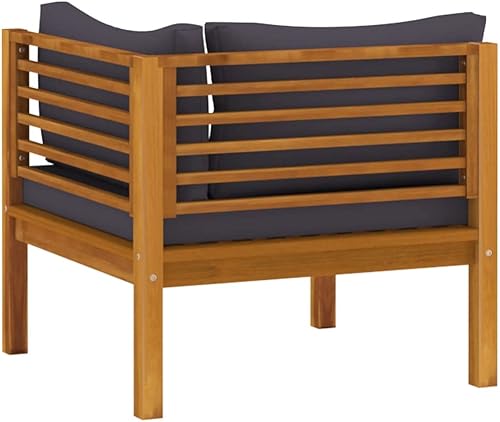 Miniatura 7 de ZQQLVOO Juego de muebles de jardín muebles de patio al aire libre juego de conversación seccional juego de 6 piezas con cojín madera de acacia