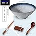 Porcelain Ramen Bowl Set of 2 (34-Oz) with Wooden Chopsticks, Spoons & Rests - Japanese Large Ramen Bowl for Noodle Soup Salad Pho Cereal Pasta-Microwave & Dishwasher Safe - Presentable Gift