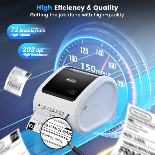 Image of Phomemo D520BT Thermal Label Printer with Built-in Paper Bin