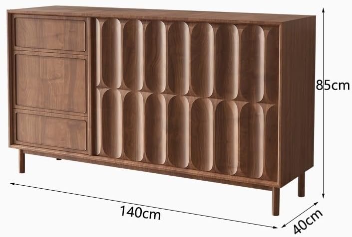 Sideboard Cabinet Retro Porch Cabinet Solid Wood Living Room Bedroom Wall Sideboard Sideboard Cabinet with Drawers(140cm)