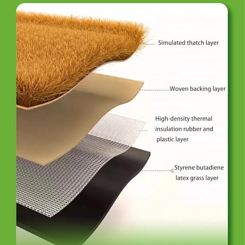 HAZEK Künstliche Reetdachrolle, Tiki-bar-Dach, Synthetisches Reetdach, Strand-Hawaiian-Party, Gartenzaun-Dekoration Und Bar-Dekoration (1.6x65ft（0.5x20m)