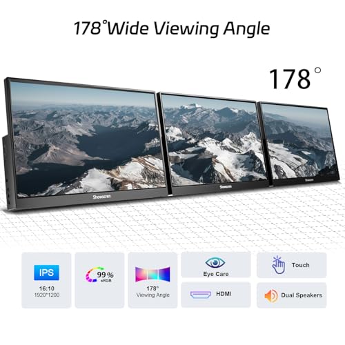 Image of 14inch Touchscreen Monitor for Raspberry Pi 5 /4B /3B+ /3B Screen, IPS Display Touch Screen, FHD 1920X1200,60hz,Built-in Speaker, HDMI USB-C Portable Monitor for Laptop Computer Switch PS4 /5